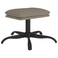 Релакс стол с табуретка, светлосив, кадифе, снимка 4 - Столове - 43343326