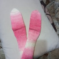 Ръчно плетени детски чорапи 21см., снимка 2 - Чорапи - 39317192