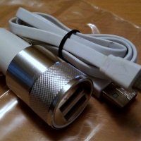 Зарядно за кола Manhattan с 2 USB порта + USB micro захранващ кабел 10 лв., снимка 2 - Зарядни за кола - 27645861