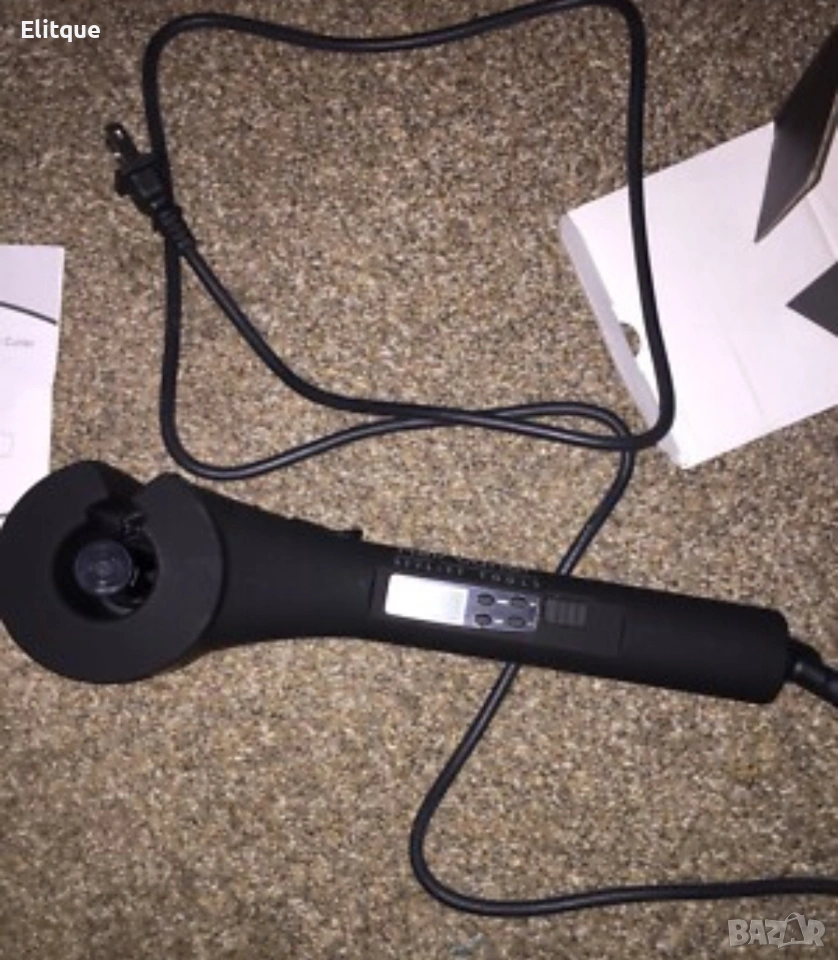 ✨ Високотехнологична керамична преса за къдрене на коса с LED дисплей – черна ✨, снимка 1