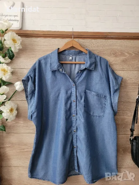 Дънкова лятна дамска риза , снимка 1