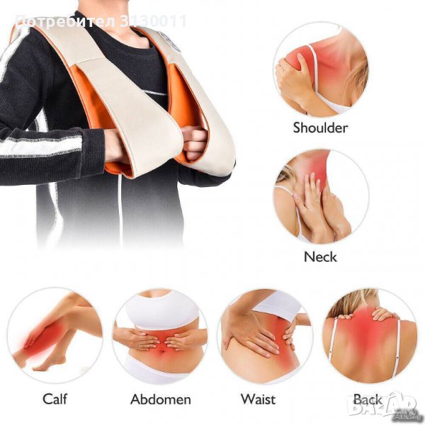 !!!█▬█ █ ▀█▀ Нови модели 2022 16 глави Черен,Сив и Меден Шиацу масажор-масаж с 6 копчета , снимка 1