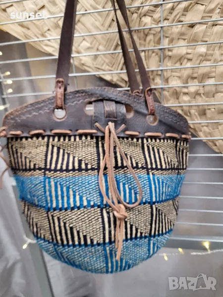 голяма ратанова кошница, плажна чанта, снимка 1