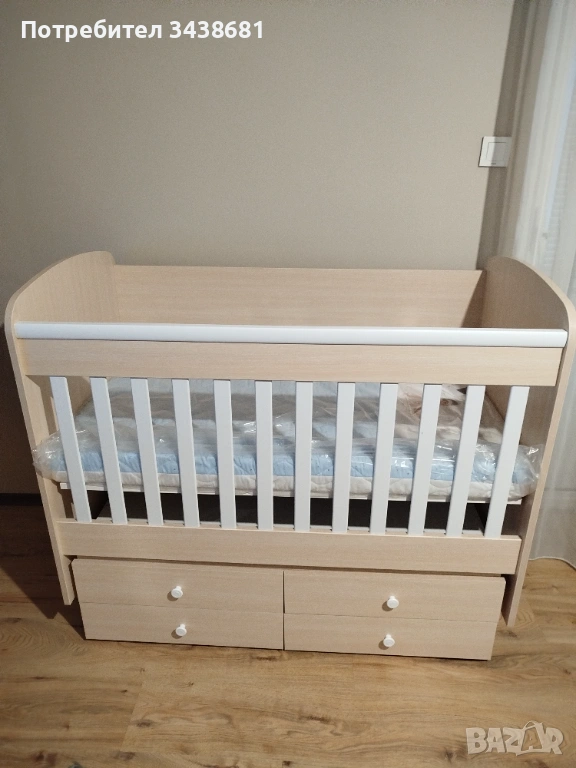 Чисто нова бебешка кошара с матрак, снимка 1