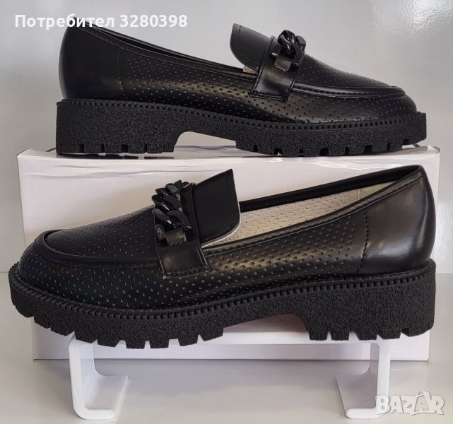 Модни дамски обувки лоуфър модел: 3731-1 black, снимка 1