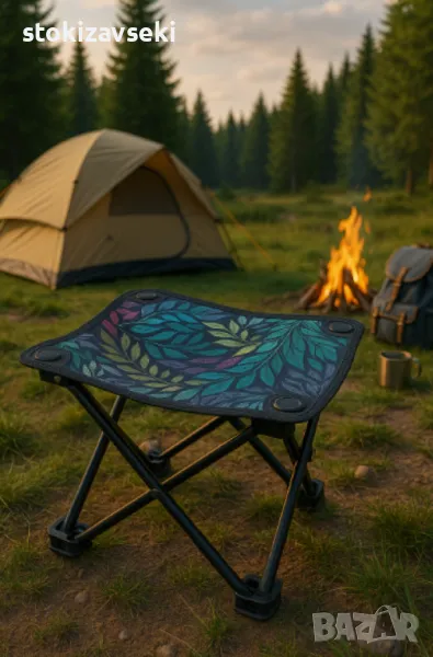 Преносима сгъваема табуретка за къмпинг, туризъм, риболов, плаж, снимка 1