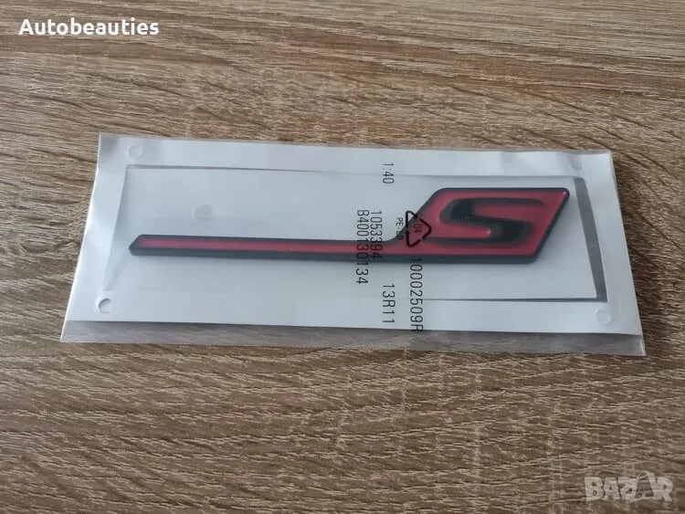 черно с червено надпис емблема Mercedes Benz AMG S, снимка 1