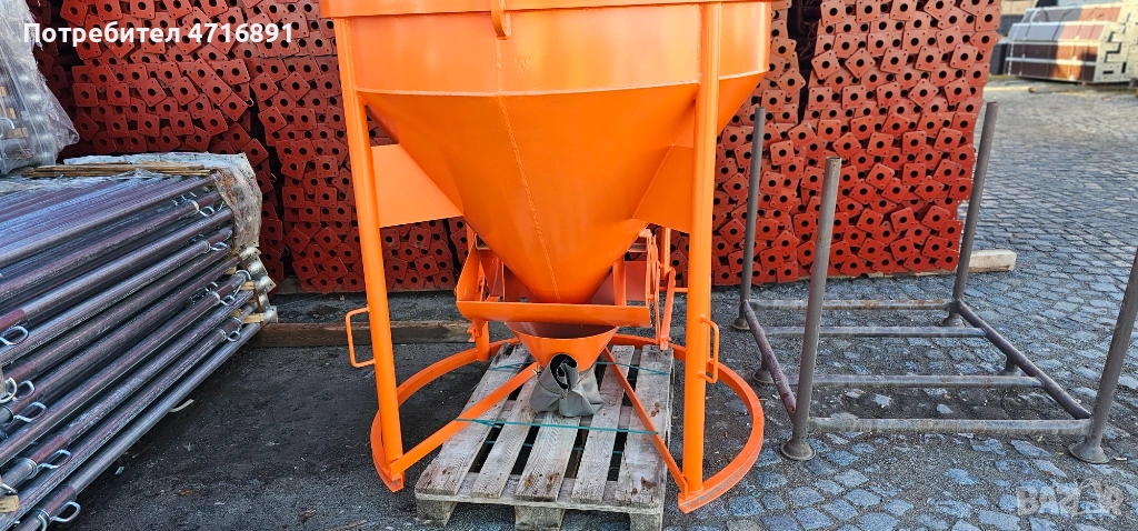 Кюбели за бетон, легени за строителни смеси, кранови вилици, снимка 1