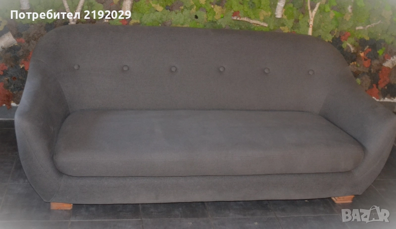 ДИВАН 2,5-местен, сив текстил, снимка 1