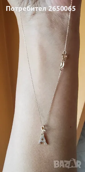 Златен синджир с буква А, снимка 1