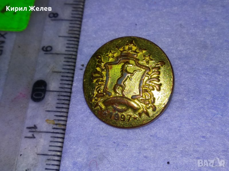 1997г. СТАРО с ПОЗЛАТА МЕДНО КОПЧЕ с АРИСТОКРАТИЧНА ХЕРАЛДИКА ГЕРБ За КОЛЕКЦИЯ ДЕКОР ПОЛЗВАНЕ 41063, снимка 1