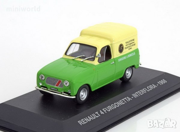 Renault 4 FURGONETTA "INTERFLORA" 1966 - мащаб 1:43 на IXO/Altaya модела е нов в PVC дисплей-кейс, снимка 1