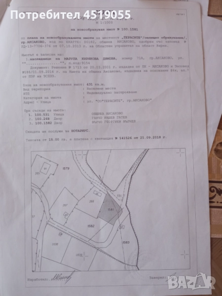 Продавам парцел в гр Аксаково , снимка 1