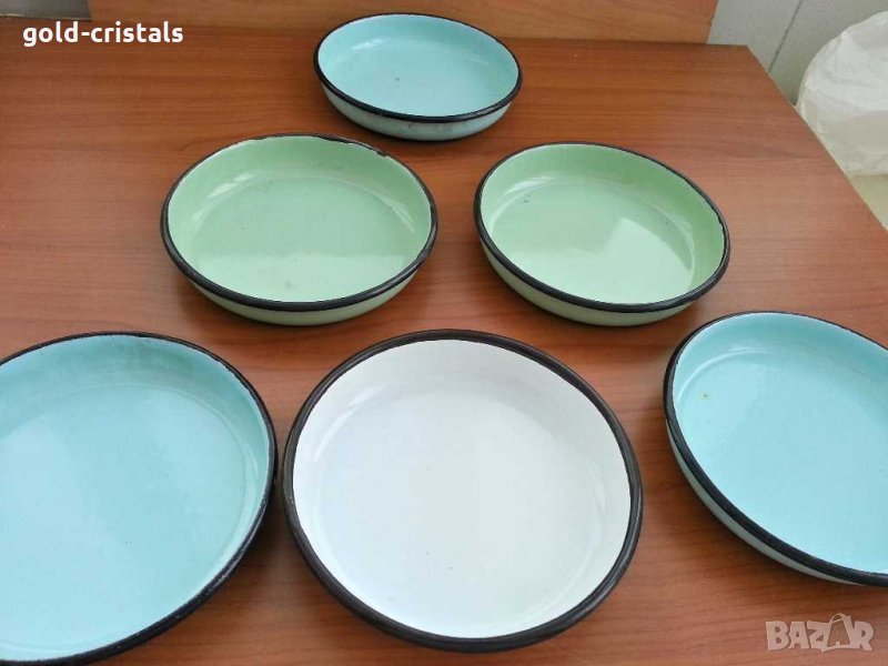Български емайлирани чинии тавички, снимка 1