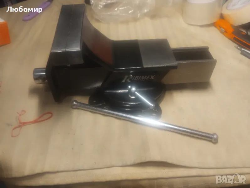 Професионално 125 Mm Въртящо Се Менгеме От Стомана С Наковалня Ribimex

, снимка 1