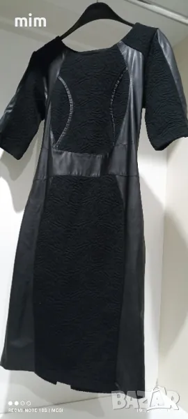 плътна рокля с кожени елементи , снимка 1