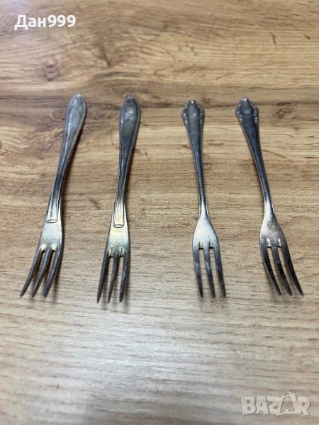 Четири стари посребрени вилички, снимка 1