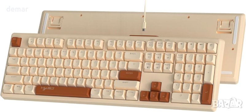 MAMBASNAKE V300 Retro 108 клавишна кабелна клавиатура с RGB подсветка, снимка 1