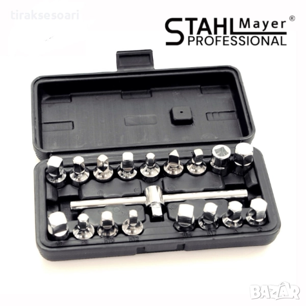 Професионален комплект ключове за пробки на картер STAHLMAYER 18 части, снимка 1