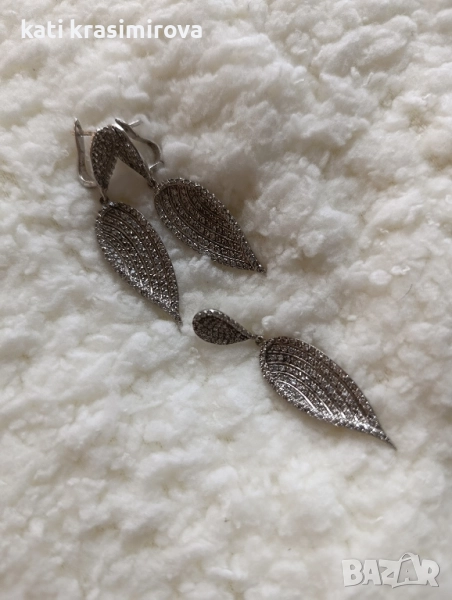 Сребърно колие + обеци , снимка 1