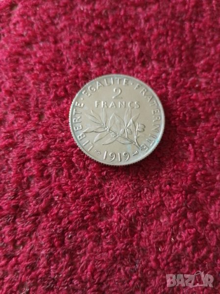 2 франка 1919 сребро , снимка 1