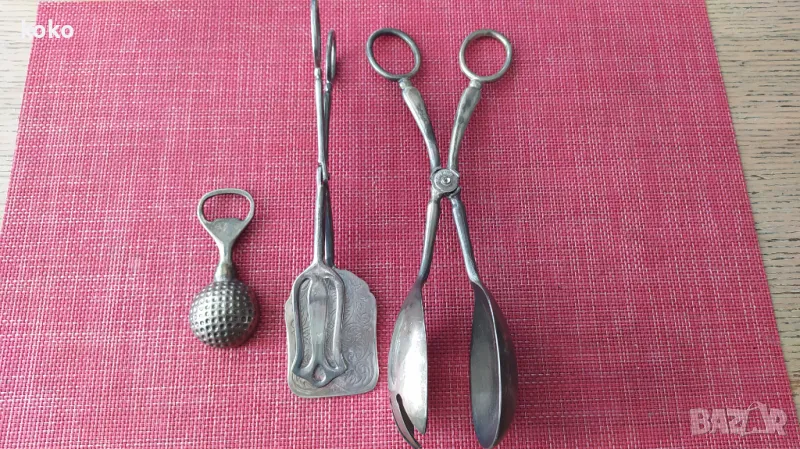 Автентични посребрени лъжица щипка отварачка , снимка 1