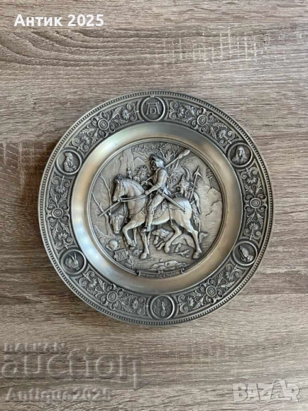 Винтидж чиния „Рицарят и Дяволът“ по Дюрер, снимка 1