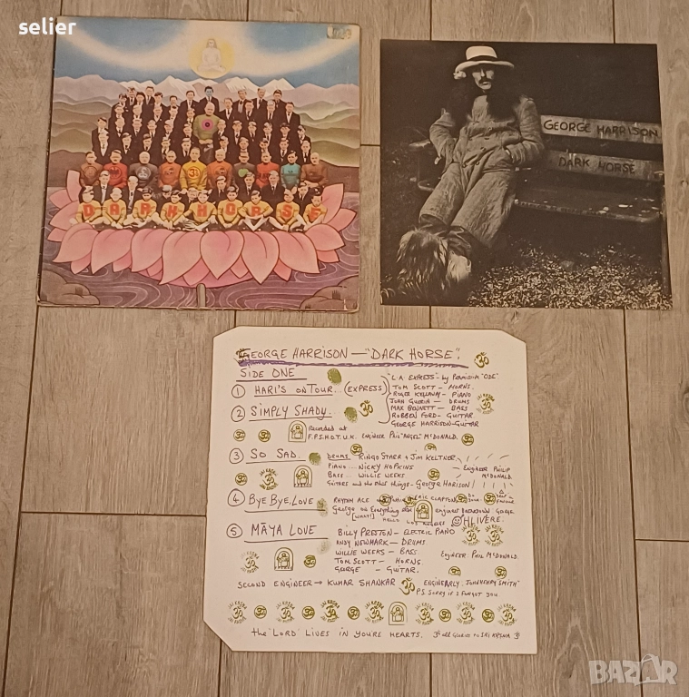 George Harrison ‎– Dark Horse Издание 🇬🇧 UK 1974г -Първа преса  Плочата е GATEFOLD + INSERT  Стил:, снимка 1
