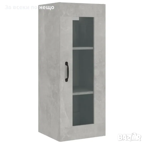 Окачен Стенен Шкаф, Бетонно Сиво, 34,5x34x90 см, снимка 1