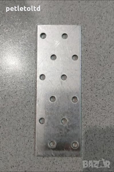 Монтажна планка с 12 бр. перфорирани отвори, 120 мм Х 40 мм Х 2 мм, снимка 1