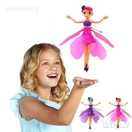 Детска кукла Летяща фея Flying Fairy розова, снимка 1