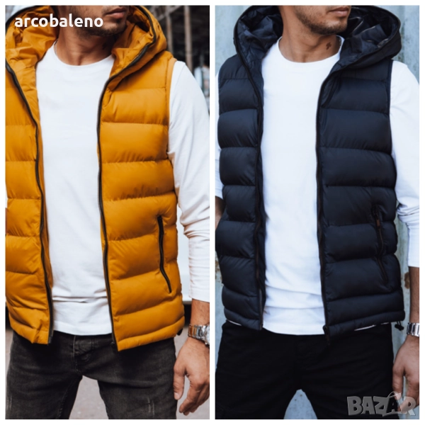 Ликвидация! Мъжка ватирана жилетка с качулка, 2цвята , снимка 1