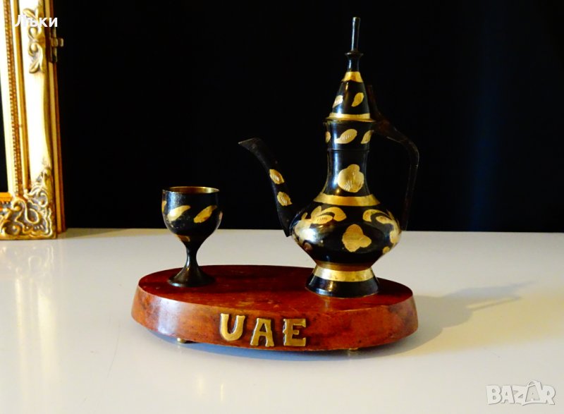 Бронзова мастилница,Британска Индия,позлата. , снимка 1