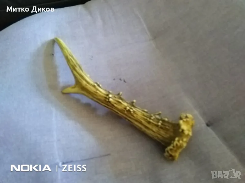 Дръжка за нож от еленов рог 225мм на 20мм отлична, снимка 1