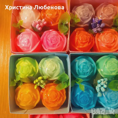 Кутии с глицеринови сапунчета , снимка 4 - Изкуствени цветя - 48733848