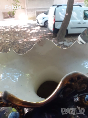 Невероятен стар английски часовник кобалт с позлата две вази, снимка 7 - Антикварни и старинни предмети - 53461054