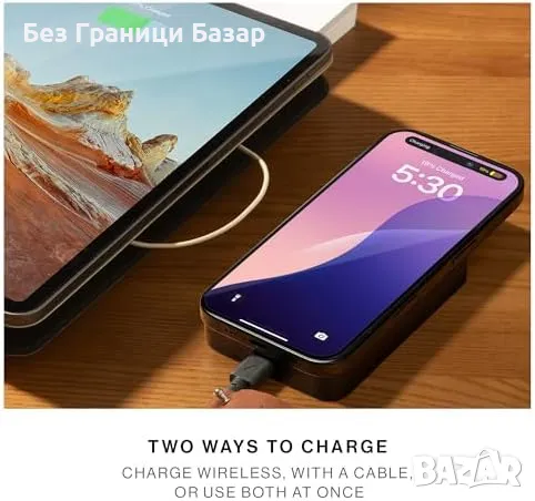 Нова MagSafe Power Bank 10000mAh 15W – Компактен и бърз заряд телефон, снимка 4 - Външни батерии - 49294912