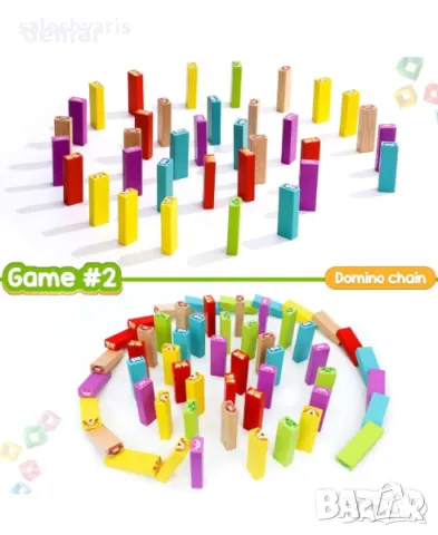 COOLJOY Дървена падаща кула за деца 3+, Игри за подреждане, снимка 3 - Образователни игри - 49844365