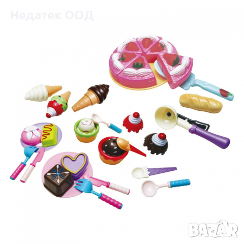 Комплект играчки торта и сладолед, многоцветен, снимка 2 - Играчки за стая - 36567570