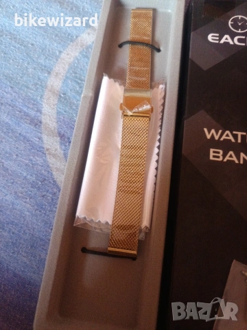 Eache 14 мм. златиста верижка + патенти НОВА, снимка 2 - Каишки за часовници - 53292629