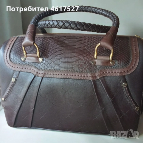 Кафява дамска чанта кожа, снимка 6 - Чанти - 52088179
