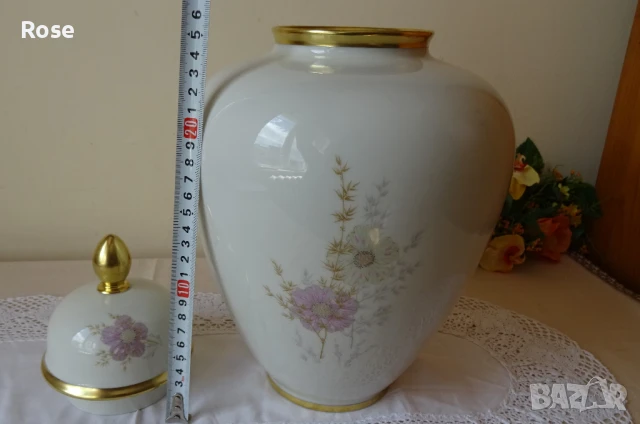 Голям винтидж джинджифилов буркан, ваза с капак-PRM Jaeger , снимка 8 - Вази - 51170226