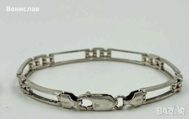 Италианска сребърна гривна 925 проба, снимка 8 - Гривни - 51856884