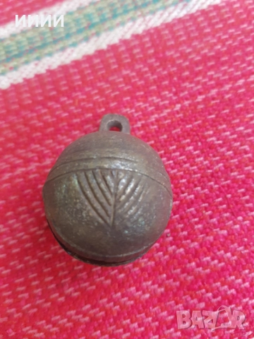 Бронзова хлопка звънец орехче 5, снимка 3 - Антикварни и старинни предмети - 52836913