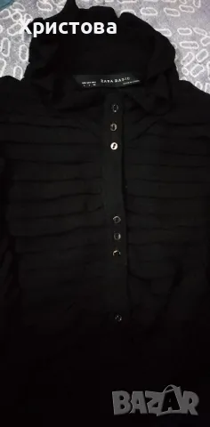 Черна елегантна блуза ZARA, L, снимка 5 - Блузи с дълъг ръкав и пуловери - 49684400