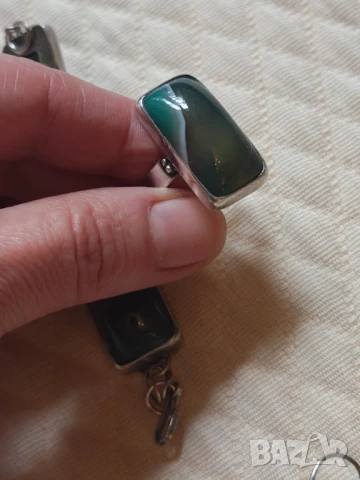 Авторски ретро сребърен лот с натурален ахат 950 НАМАЛЕН , снимка 7 - Бижутерийни комплекти - 49977858