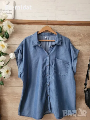 Дънкова лятна дамска риза 