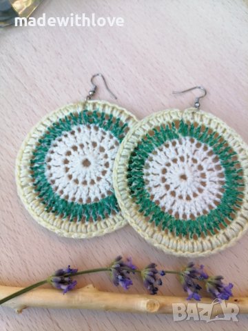 Ръчно изработени обеци плетиво, снимка 4 - Обеци - 43246162