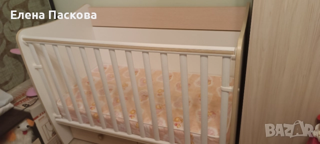 Детска кошара с люлеещ механизъм+матрак, снимка 9 - Бебешки легла и матраци - 52677513