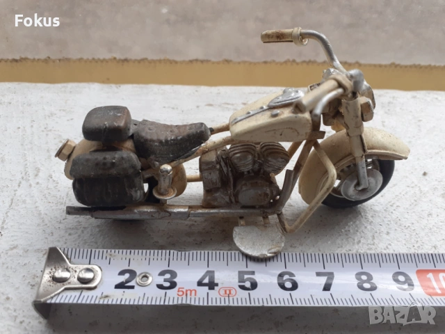 Мотор стара ламаринена играчка модел макет бял за колекция, снимка 5 - Антикварни и старинни предмети - 53430686